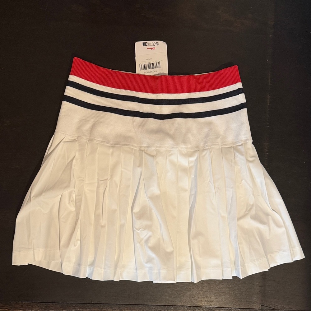 Wilson White Tennis Skirt with Red and Navy Blue Stripes - New! With Tags!